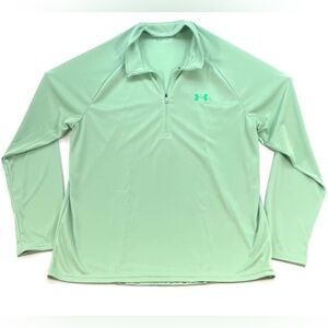 Under Armour Men's Tech 2.0 1/2 Zip-up Green Long-Sleeve T-Shirt